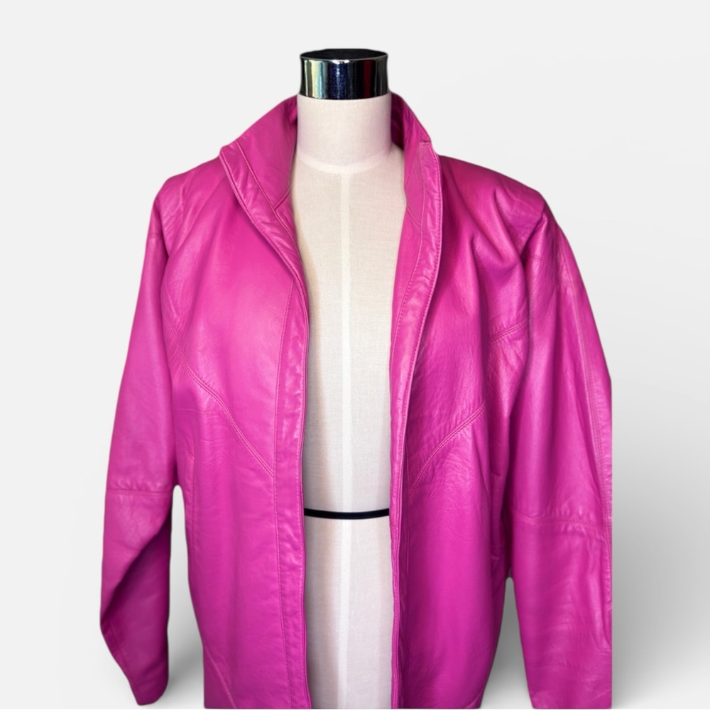 Vintage 80’s Bernardo Pieles Pink Genuine Leather Jacket